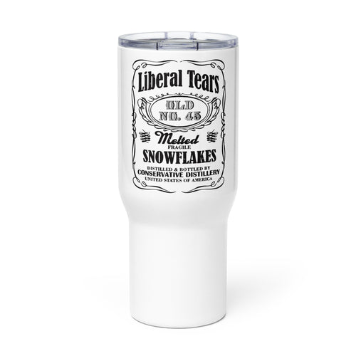 Liberal Tears Whiskey Tumbler with a handle