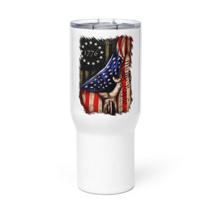 We The People 1776 Flag Tumbler with a handle