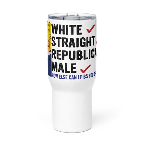 White, Straight, Republican, Male Tumbler with a handle