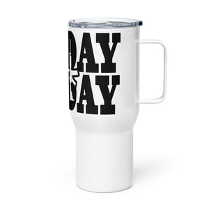 Sunday Gunday Tumbler with a handle