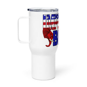 Red White and Blue Impeach Biden Tumbler with a handle