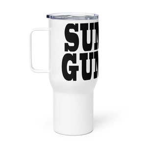 Sunday Gunday Tumbler with a handle