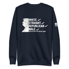 Load image into Gallery viewer, White, Straight, Republican, Male Fleece Sweatshirt