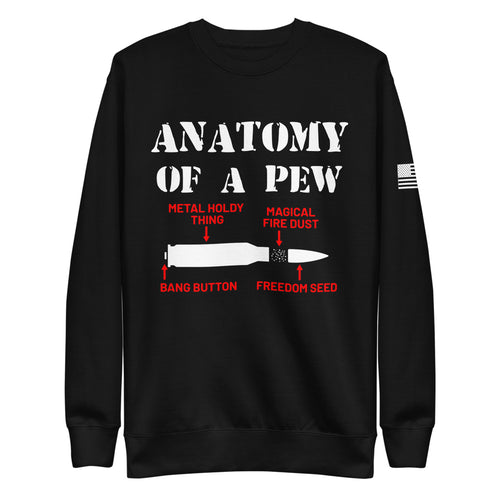 Anatomy of a Pew Fleece Sweatshirt