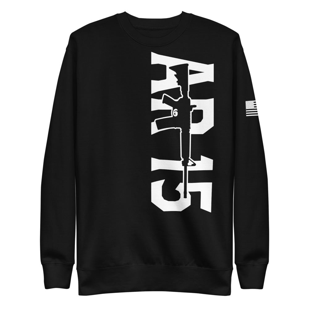 Black & White AR15 Gun Fleece Sweatshirt