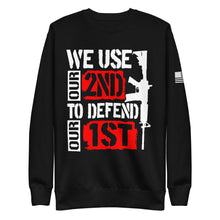 Load image into Gallery viewer, We Use 2A to Defend 1A Fleece Sweatshirt