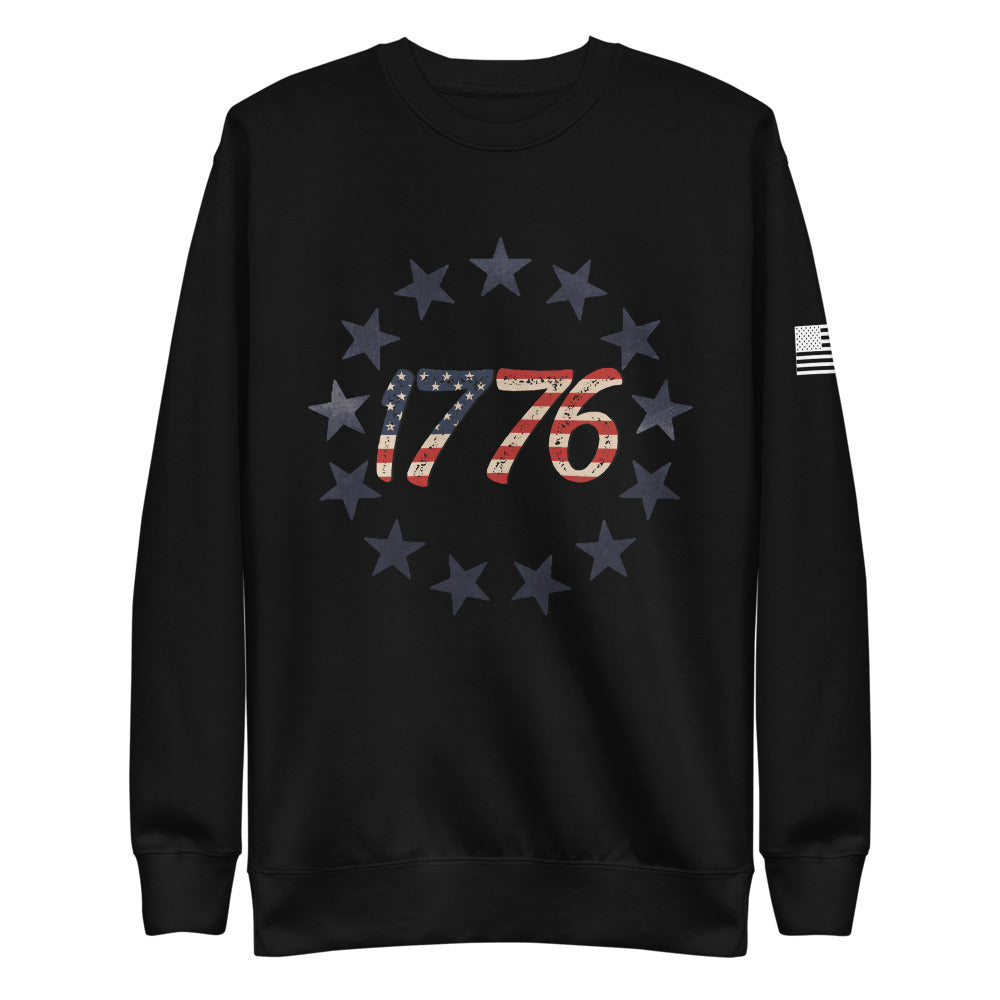 Red White and Blue 1776 Fleece Sweatshirt