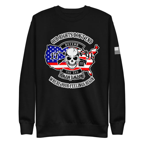 Red White and Blue Our Rights Don't End Fleece Sweatshirt