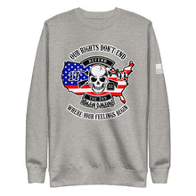 Load image into Gallery viewer, Red White and Blue Our Rights Don&#39;t End Fleece Sweatshirt