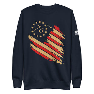 1776 Distressed Flag Fleece Sweatshirt