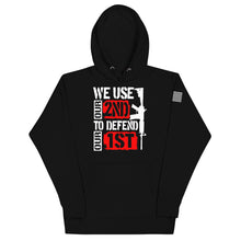 Load image into Gallery viewer, We Use 2A to Defend 1A Hoodie