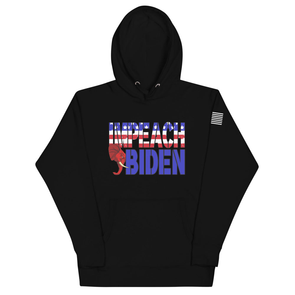 Red White and Blue Impeach Biden Hoodie