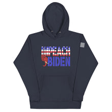 Load image into Gallery viewer, Red White and Blue Impeach Biden Hoodie